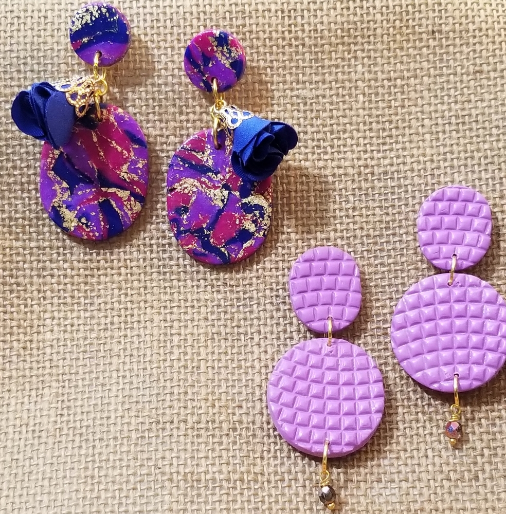 Handcrafted clay earrings